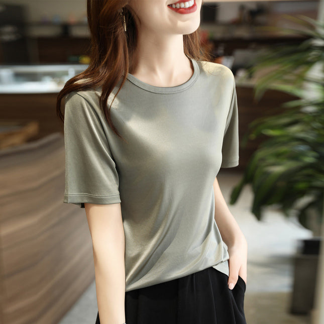 Vest Beautiful French Base Shirt Loose Satin Top