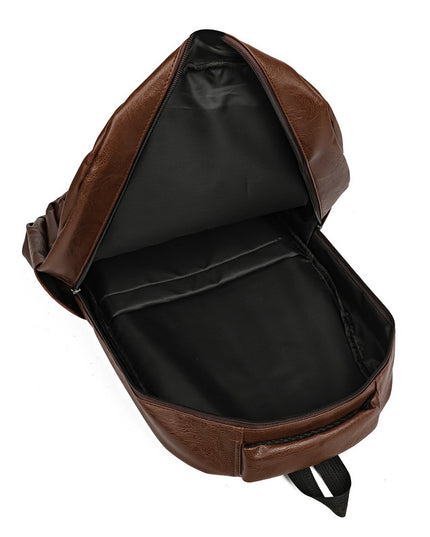 PU Soft Leather Backpack Large Capacity Men