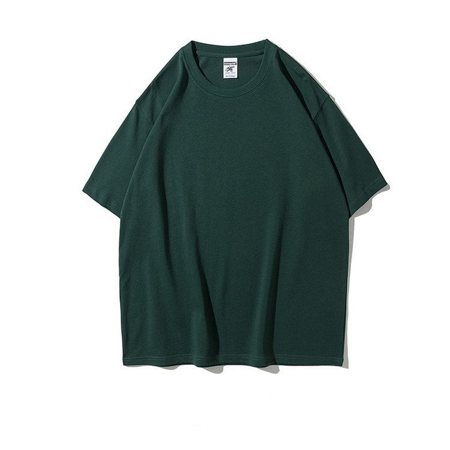 Work Clothes Embroidery Loose Round Neck Cotton Men's Short-sleeved T-shirt