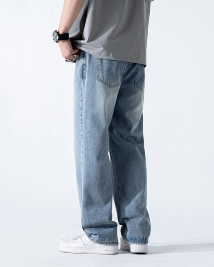 Vintage Jeans Men's Loose Straight Washed Draping Wide Leg