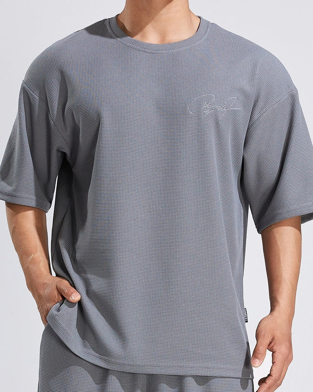 Sports American Fashion Men's Waffle Short Sleeve