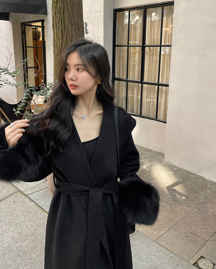 Double-sided Mink Cashmere Large Lapel Long Coat