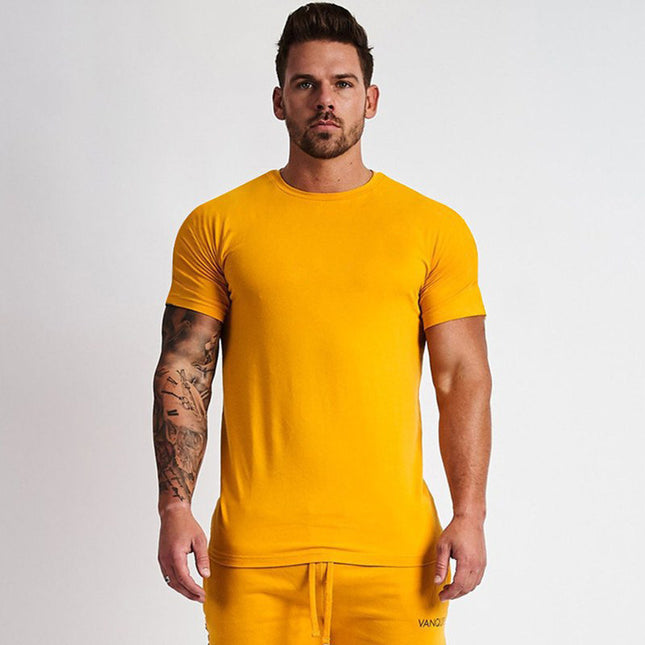 Men's Sports And Leisure Solid Color Light Board Short Sleeved