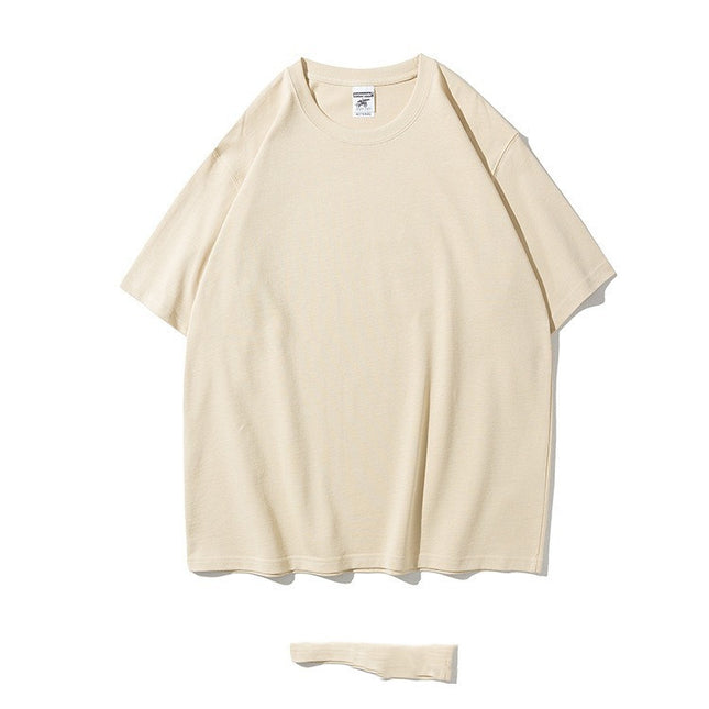 Work Clothes Embroidery Loose Round Neck Cotton Men's Short-sleeved T-shirt