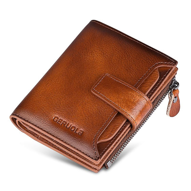 Men's Short Large Capacity Multiple Card Slots Multifunctional Zipper Small Wallet
