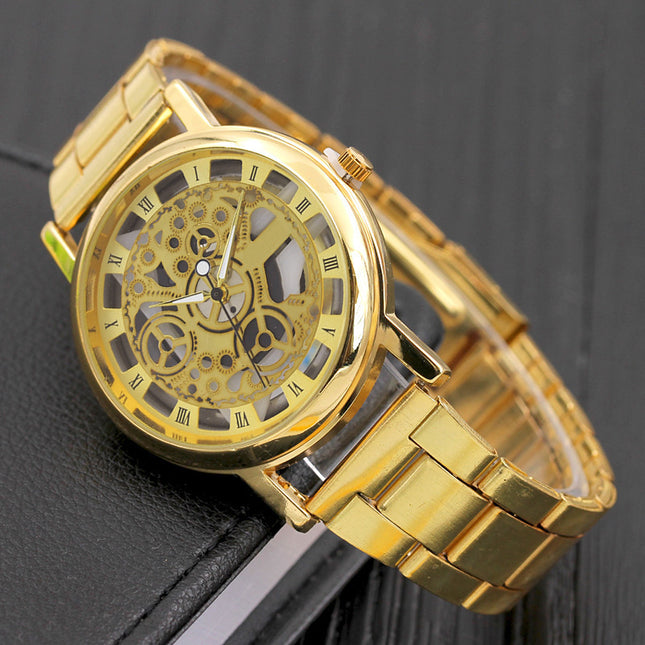 Fashion Non-mechanical Men's Watch Made Of Alloy Hollow Fashion Quartz