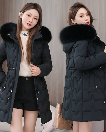 Cotton Coat Slim Fit Fur Collar Thickened