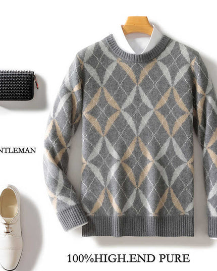 Round Neck Multicolor Thick Loose Leisure Cashmere Bottoming Shirt