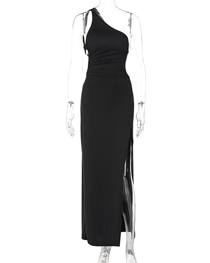 Lace-up Backless Slit Maxi Dress Women's Clothing