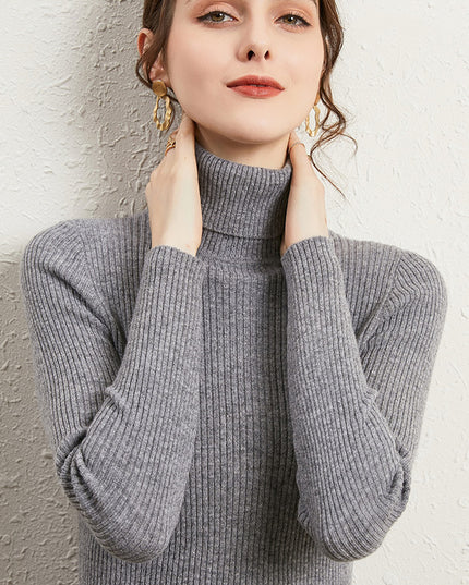 Women's Turtleneck Sweater Slim-fit Lapel Thickening Knitted Bottoming Shirt