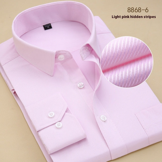 Men's Black Shirt Long Sleeve Shirt Business Slim Fit