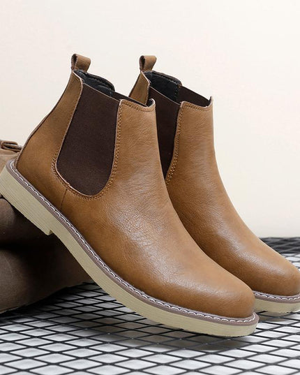 Boots Men's British Style High-top Shoes Martin Boots Retro Middle Top Boots