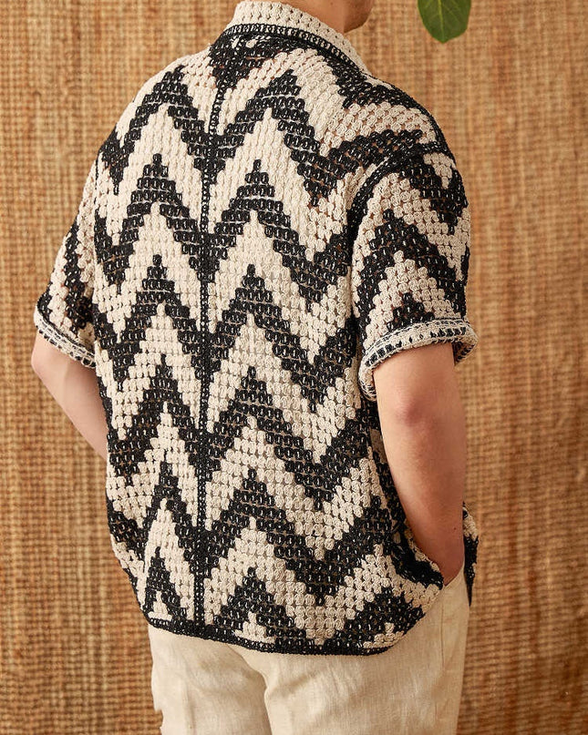 Beach Knitted Short-sleeved Cardigan Loose Casual Top