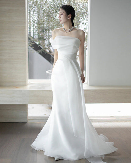French Off-shoulder Light Wedding Dress Bride