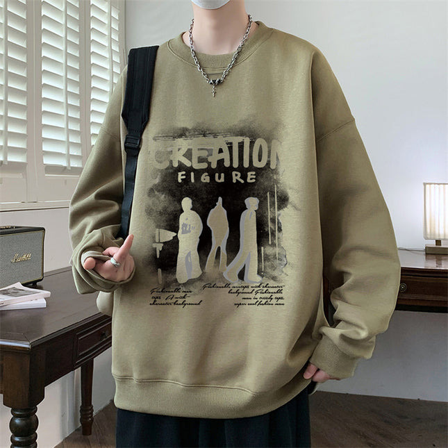 Autumn And Winter Brushed Hoody Pu Handsome Long Sleeve