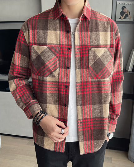 Men's Versatile Casual Loose Brushed Soft Shirt Coat