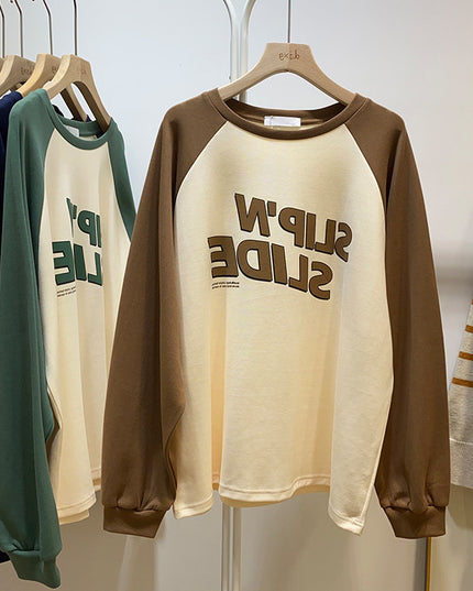 Slimming Long Sleeve All-match Raglan Top
