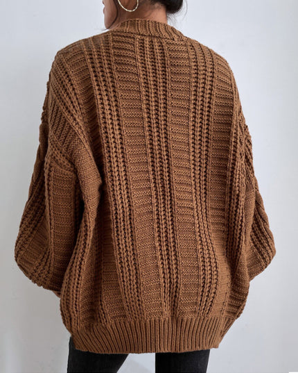 V-neck Sweater Women's Retro Fashion Loose Twist Knitted Coat