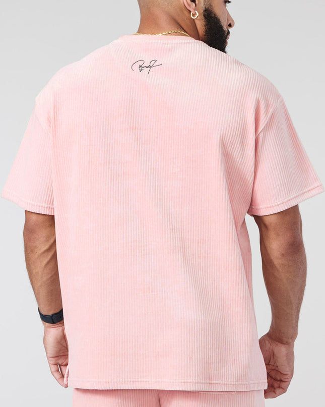 Sports Men's Round Neck Corduroy Casual T-shirt