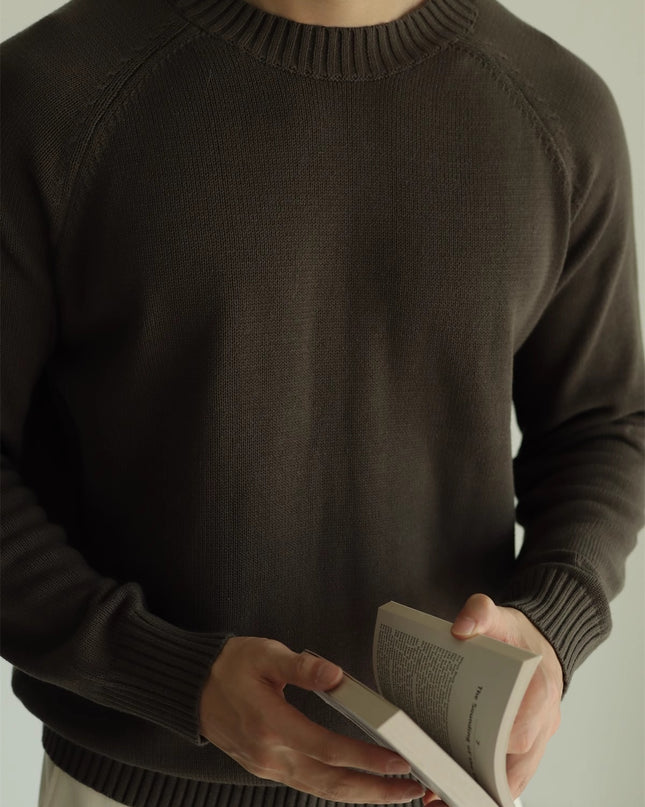 Long-staple Cotton Sweater Sweater Cotton Round Neck Pullover Retro Casual Sweater