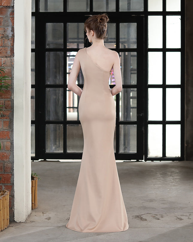 Toast Dress Bride Long One-shoulder Thank You Banquet Slim Fishtail Skirt