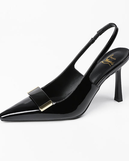 Square Toe Women's Toe Cap Sandals Low-cut High Heels