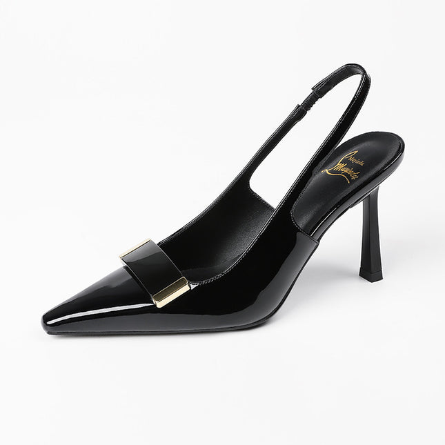 Square Toe Women's Toe Cap Sandals Low-cut High Heels