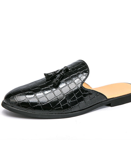 Men's Fashion Half-support Slip-on Tassel Brogue Leather Shoes