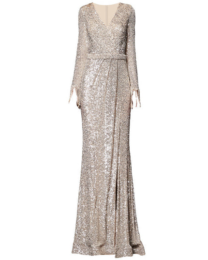 Temperament Banquet Ladies Sequined Annual Meeting Host Long Evening Dress