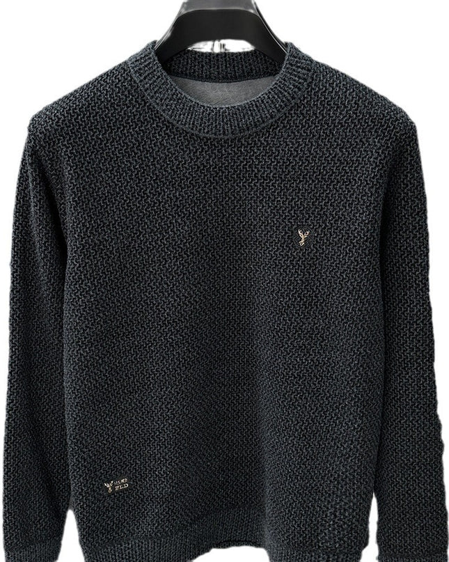 Winter Men's Thermal Round-neck Velvet Padded Sweater