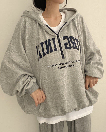 Casual Letters Hooded Pullover Women