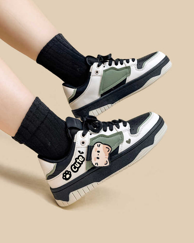 Cute Casual Sneakers Women's Color Matching Flat Low-tops