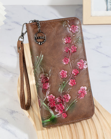 Embossed Hand-painted Chinese Style Zipper Handbag