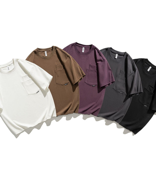 Simple Short-sleeved T-shirt Men's Loose Multi-pocket