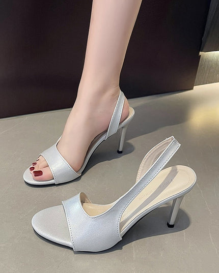 Summer New Style Pointed Toe French Style Plus Size Outer Wear High Heel Sandals For Women