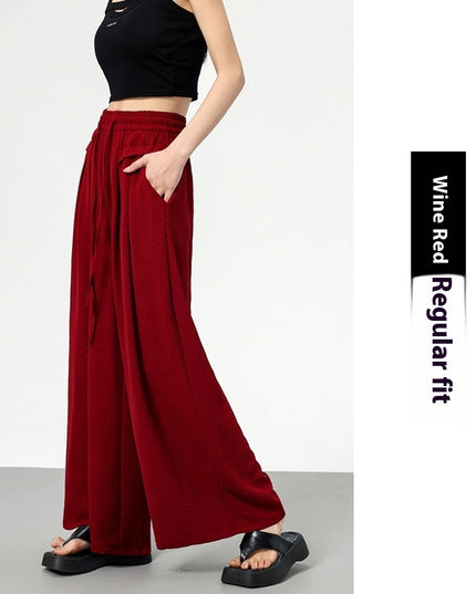 Texture Ice Silk Wide-leg Pants