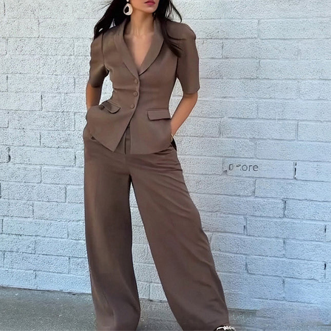 Top And Trousers Suit Slim Fit Waist