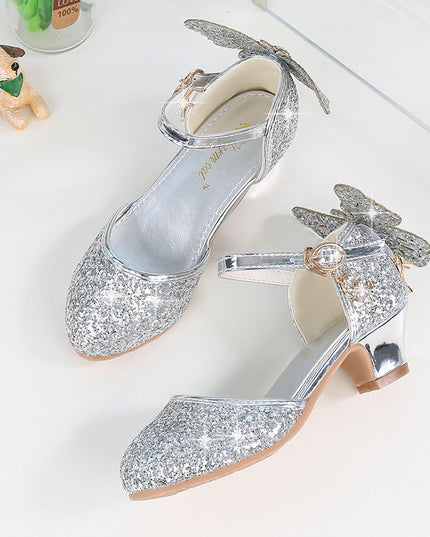 Girls Single Crystal High Heel Sandals