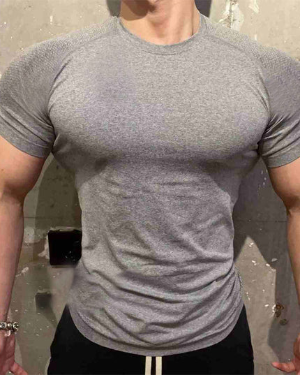 Men's Seamless Jacquard Round Neck Top