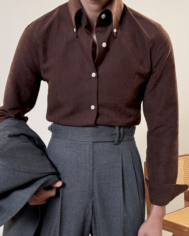 Spring Italian Large Pointed Collar Long-sleeved Shirt For Men