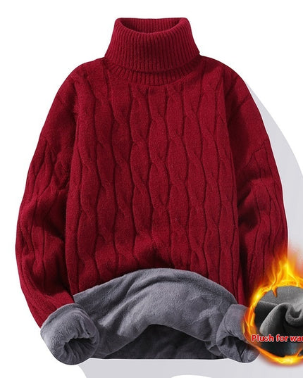 High Neck Velvet Thickening Thermal Sweater
