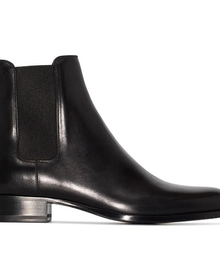 Men's Genuine Leather Pointed Toe Business British Style Martin Boots
