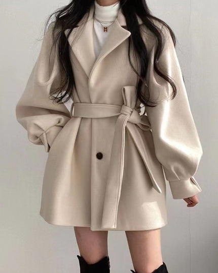 Hepburn Style Woolen Coat For Women
