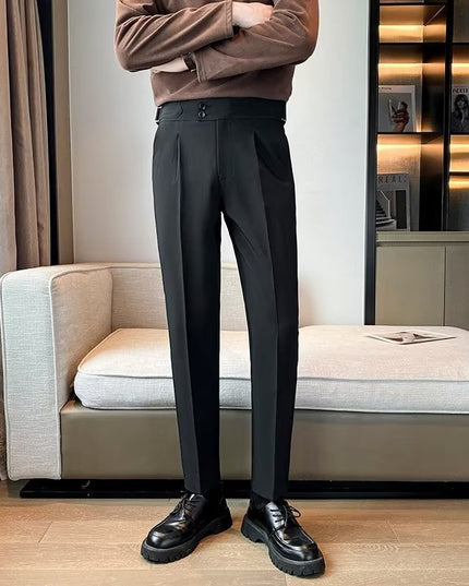 Loose Cropped Pants Draping Wide-leg Suit Pants Men's Fashion