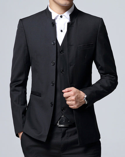 New Zhongshan Suit Men's Wedding Tuxedo Three-piece Suit