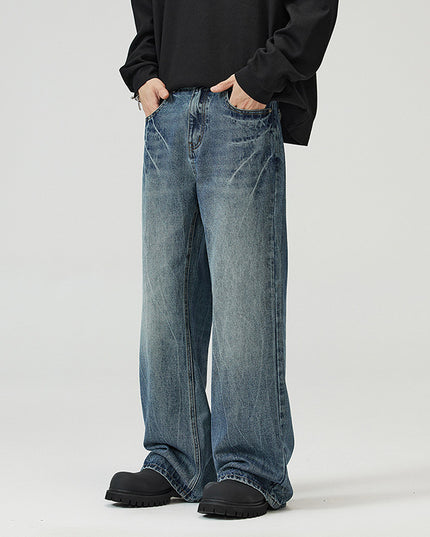 Men's Lightning Crack Blue Jeans
