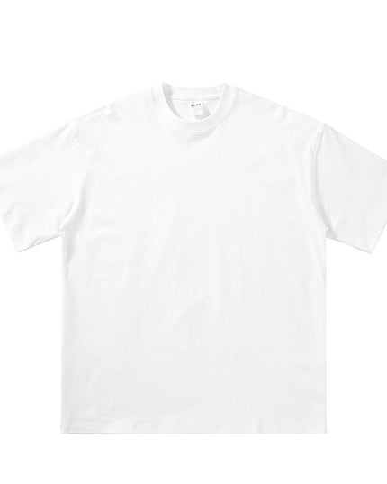 Pure Cotton Drop-shoulder Solid Color Small Neckline T-shirt