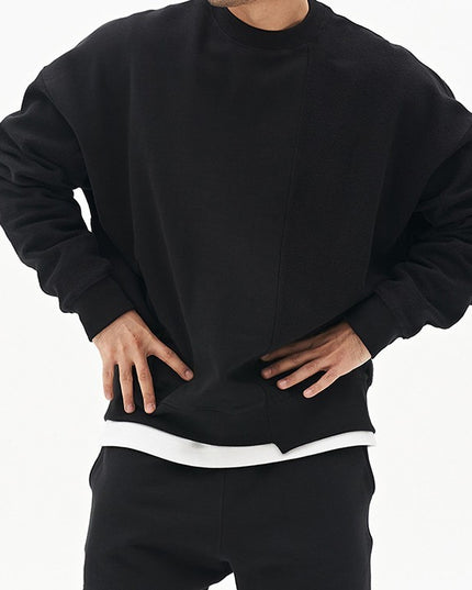 Solid Color Round Neck Sweater Korean Style Fashion Brand Loose