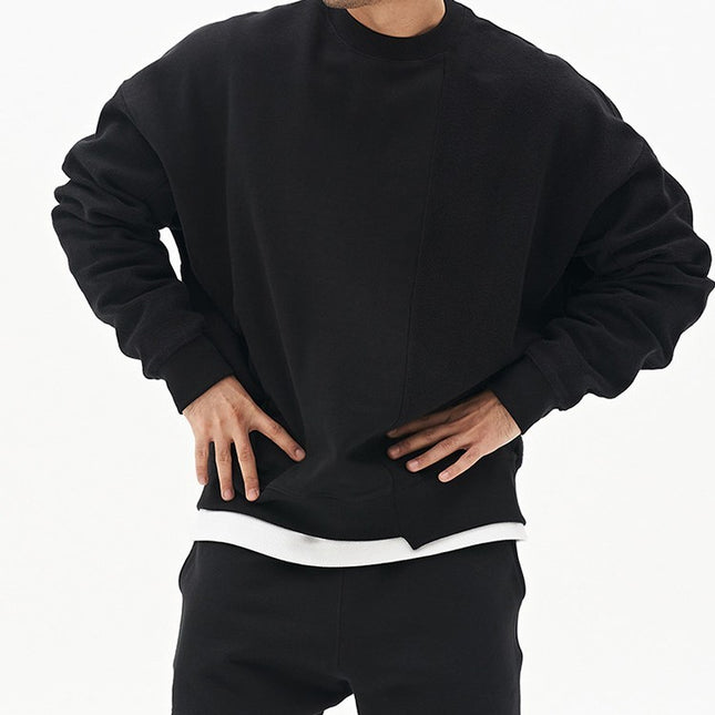 Solid Color Round Neck Sweater Korean Style Fashion Brand Loose