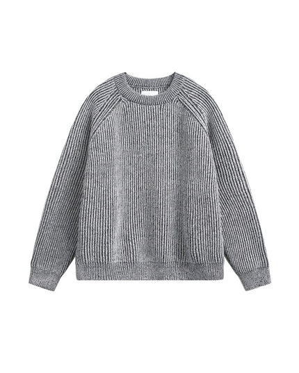 Retro Brocade Men’s Round Neck Sweater – Vintage Printed Pullover Knitwear